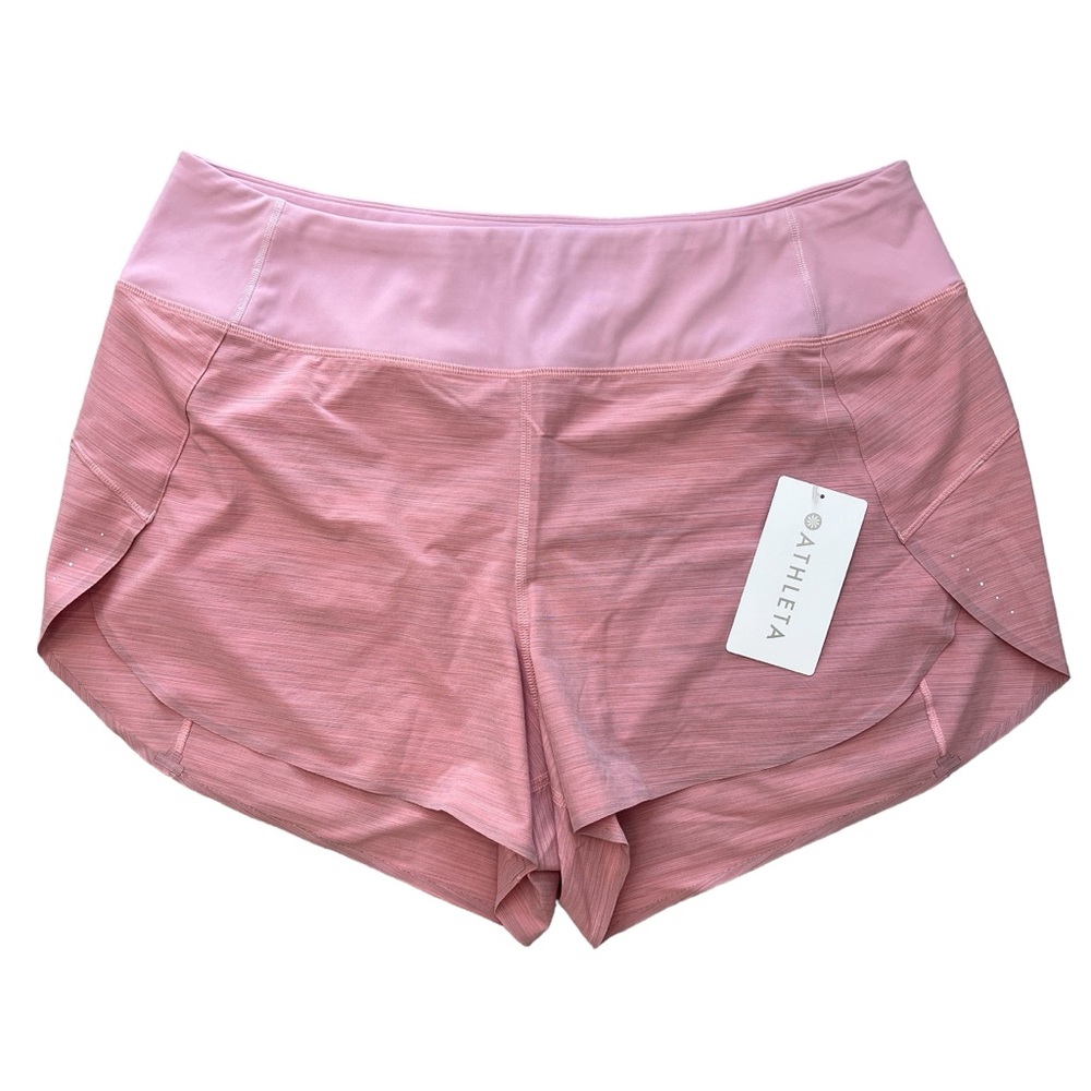 NWT ATHLETA RUN WITH IT SHORT IN HYDRANGEA PINK